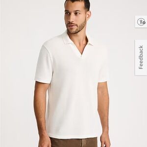 NWT Men's Ivory Knit Polo Shirt